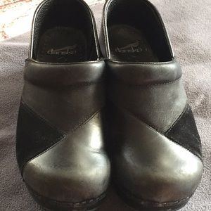 Dansko Black Multi-Leather Clogs